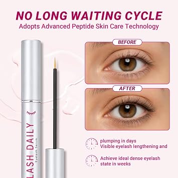 Lash Serum for Eyelash Growth 2 Pack Rapid Lash Eyelash Growth Serum | Ultra-fine brush bristles with plant formula and tetrapeptide formula, gentle and suitable for sensitive eyes, cruelty-free