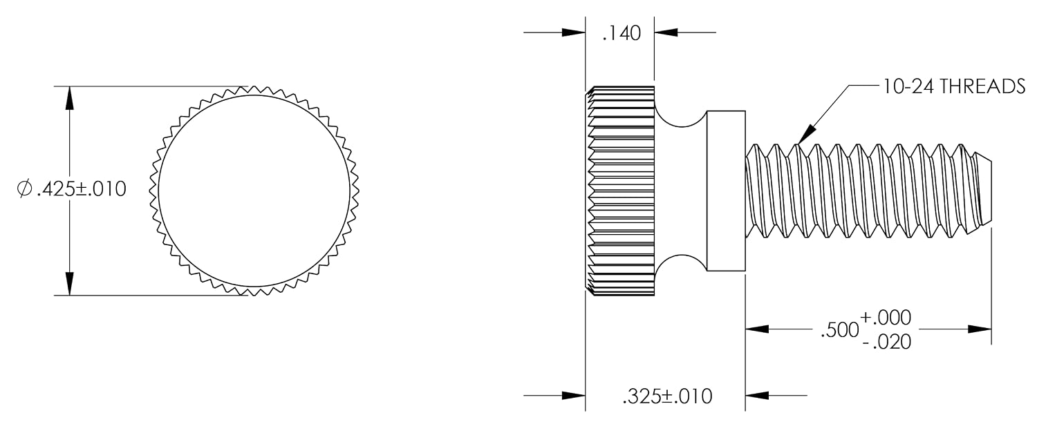 Nylon Thumb Screws, #10-24 Thread (10, Black, 1/2")