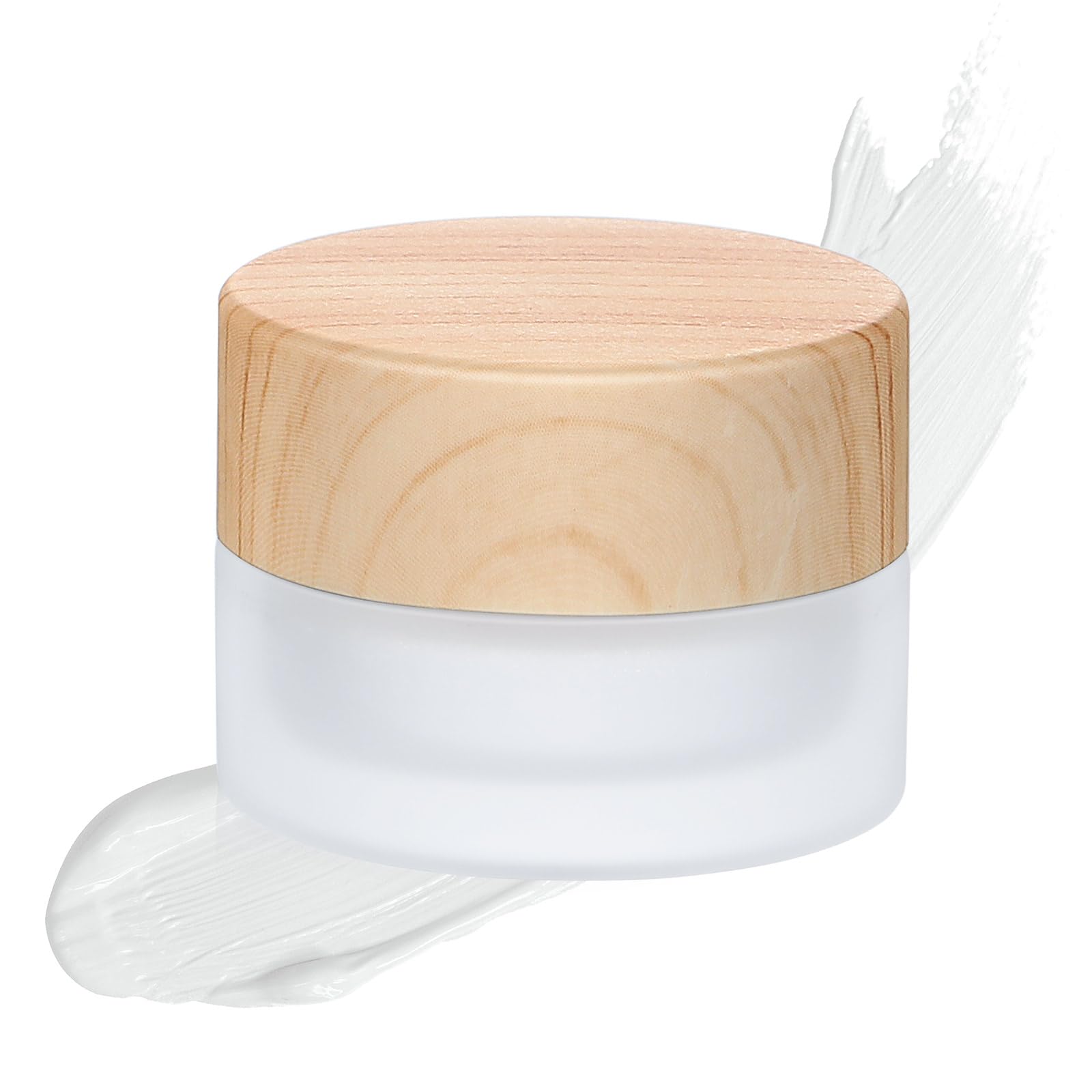 Geiserailie Recipientes de vidrio para cosméticos, frascos vacíos de muestra con tapas a prueba de fugas, recipientes de muestra de maquillaje para loción, crema y cosméticos (150 piezas, 5 gramos)