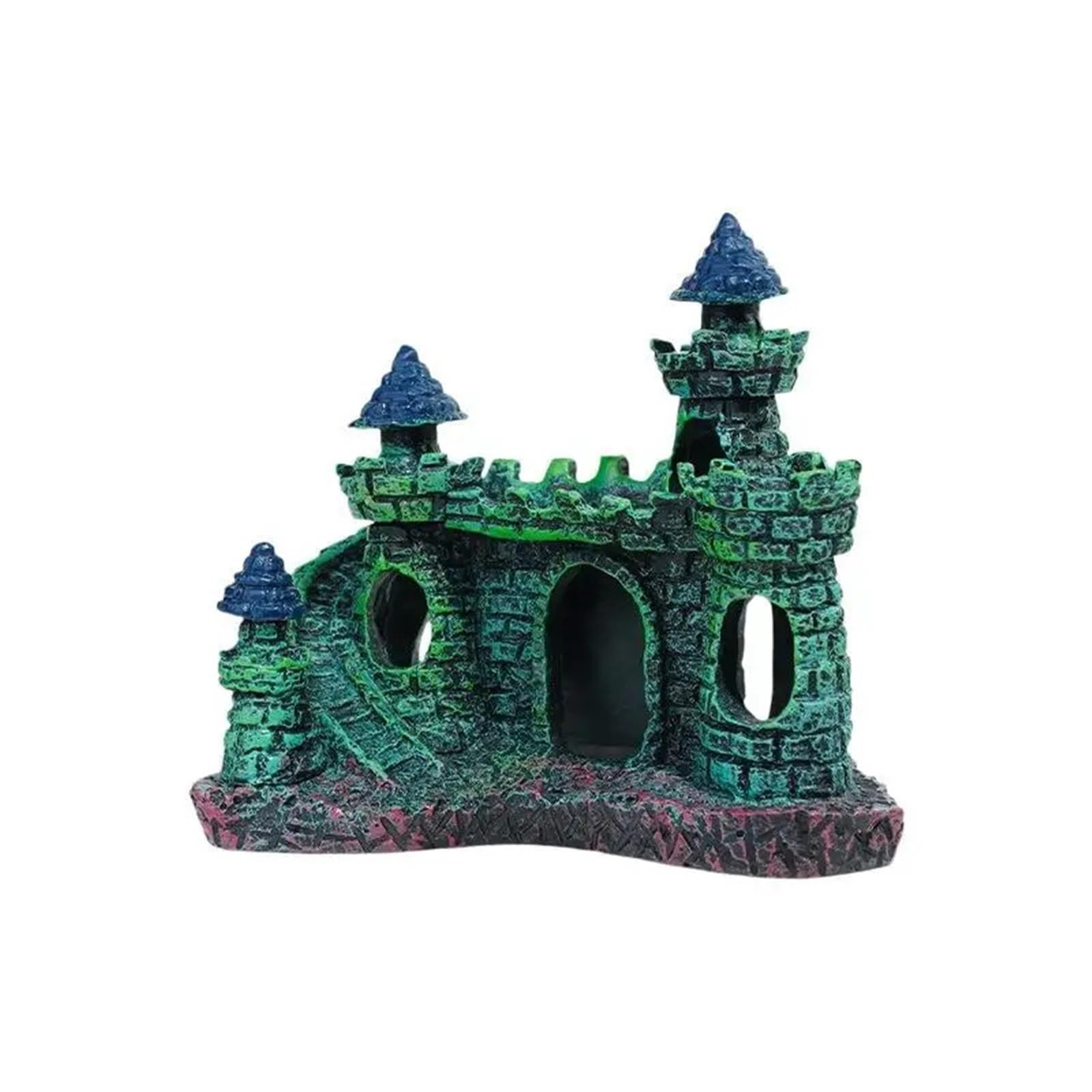 QuxetlRyz Aquarium Tunnel Decoration Artistic Castle Shaped Resin Rockery, One Piece Aquarium Decor, Fish Tank Adornment For Home Landscaping(9CM B)