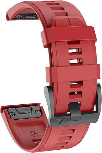 Miniatura 2 de OVERSTEP Correa de reloj de silicona suave compatible con Garmin Fenix 5X Band de 1.024 in de ancho para Fenix 6XFenix 7XFenix 5X PlusFenix 6X