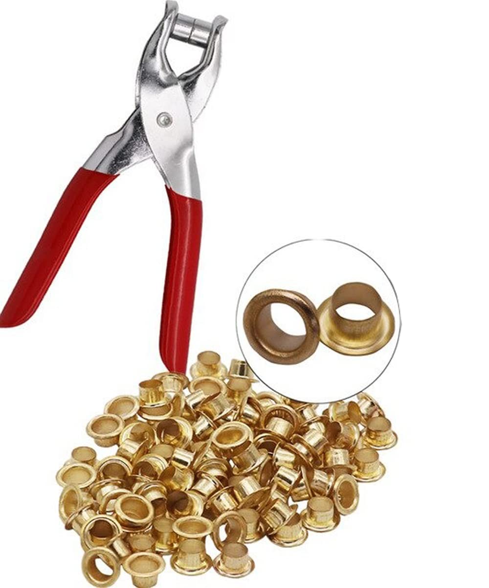Digital Craft Grommet Eyelet Plier Set Eyelet Hole Punch Pliers Kit with100 Metal Eyelets Grommet Tool Kit for Leather Clothes-image-49
