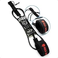 Leash Cordinha Surf 6 Pés 6mm Competição - Distorcedor Duplo Inox e Neoprene Confortável para Pranchinha (Ondas até 2m)