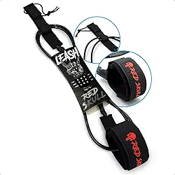 Leash Cordinha Surf 6 Pés 6mm Competição - Distorcedor Duplo Inox e Neoprene Confortável para Pranchinha (Ondas até 2m)