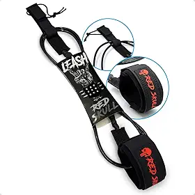 Leash Cordinha Surf 6 Pés 6mm Competição - Distorcedor Duplo Inox e Neoprene Confortável para Pranchinha (Ondas até 2m)