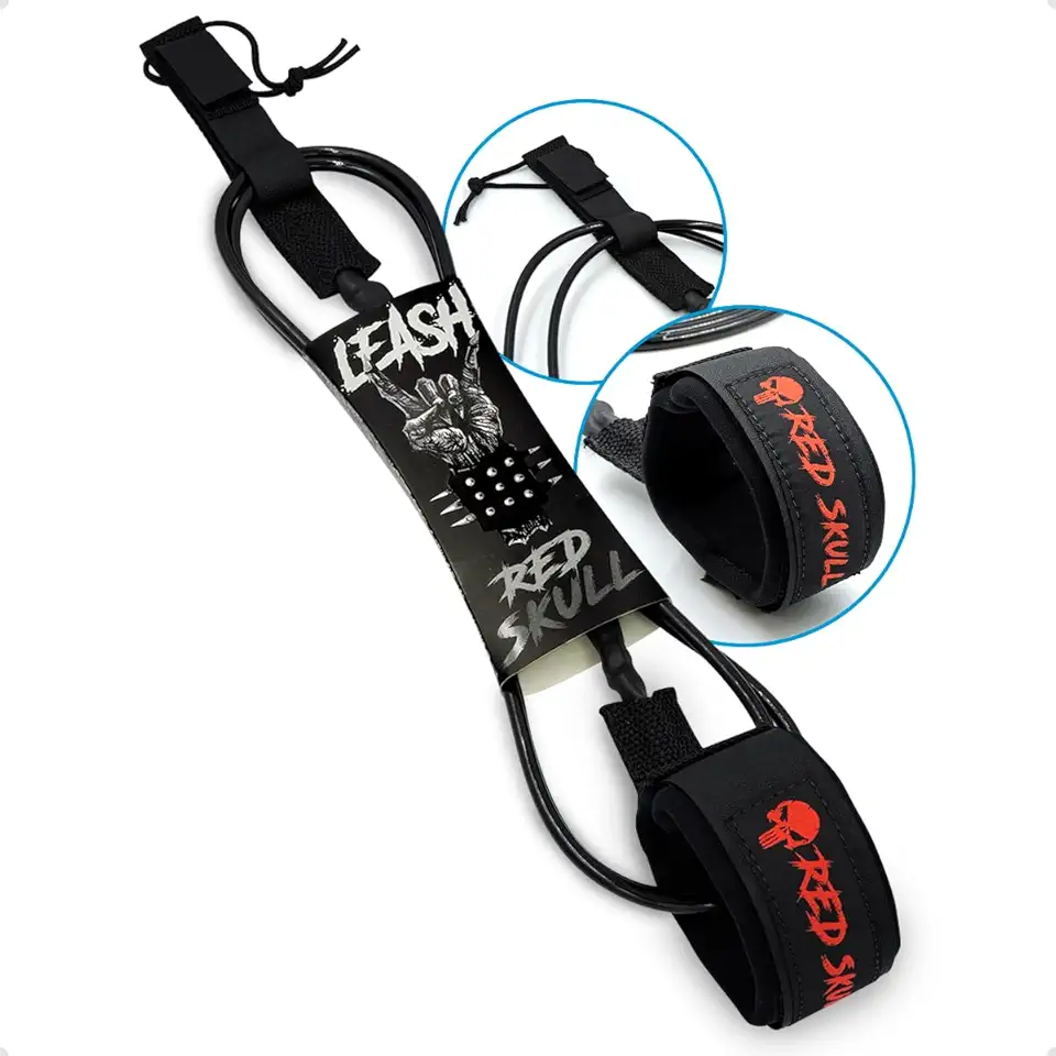 Leash Cordinha Surf 6 Pés 6mm Competição - Distorcedor Duplo Inox e Neoprene Confortável para Pranchinha (Ondas até 2m)