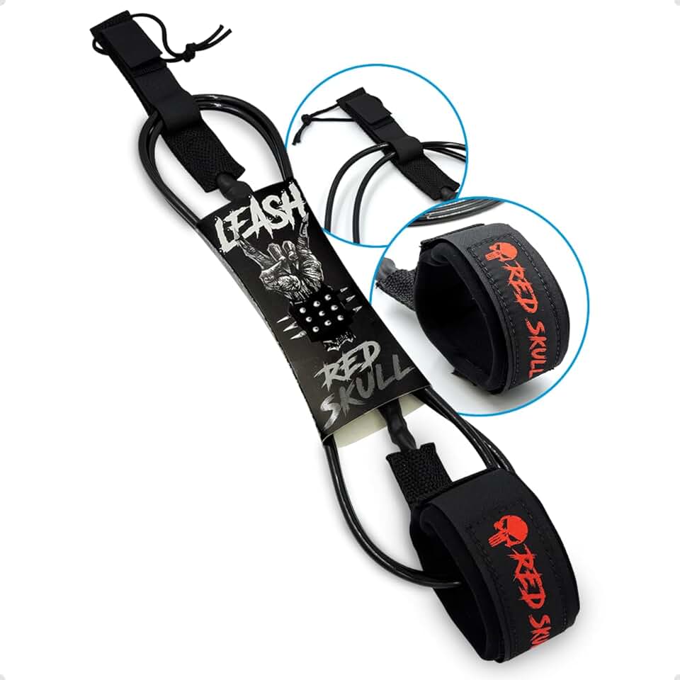 Leash Cordinha Surf 6 Pés 6mm Competição - Distorcedor Duplo Inox e Neoprene Confortável para Pranchinha (Ondas até 2m)