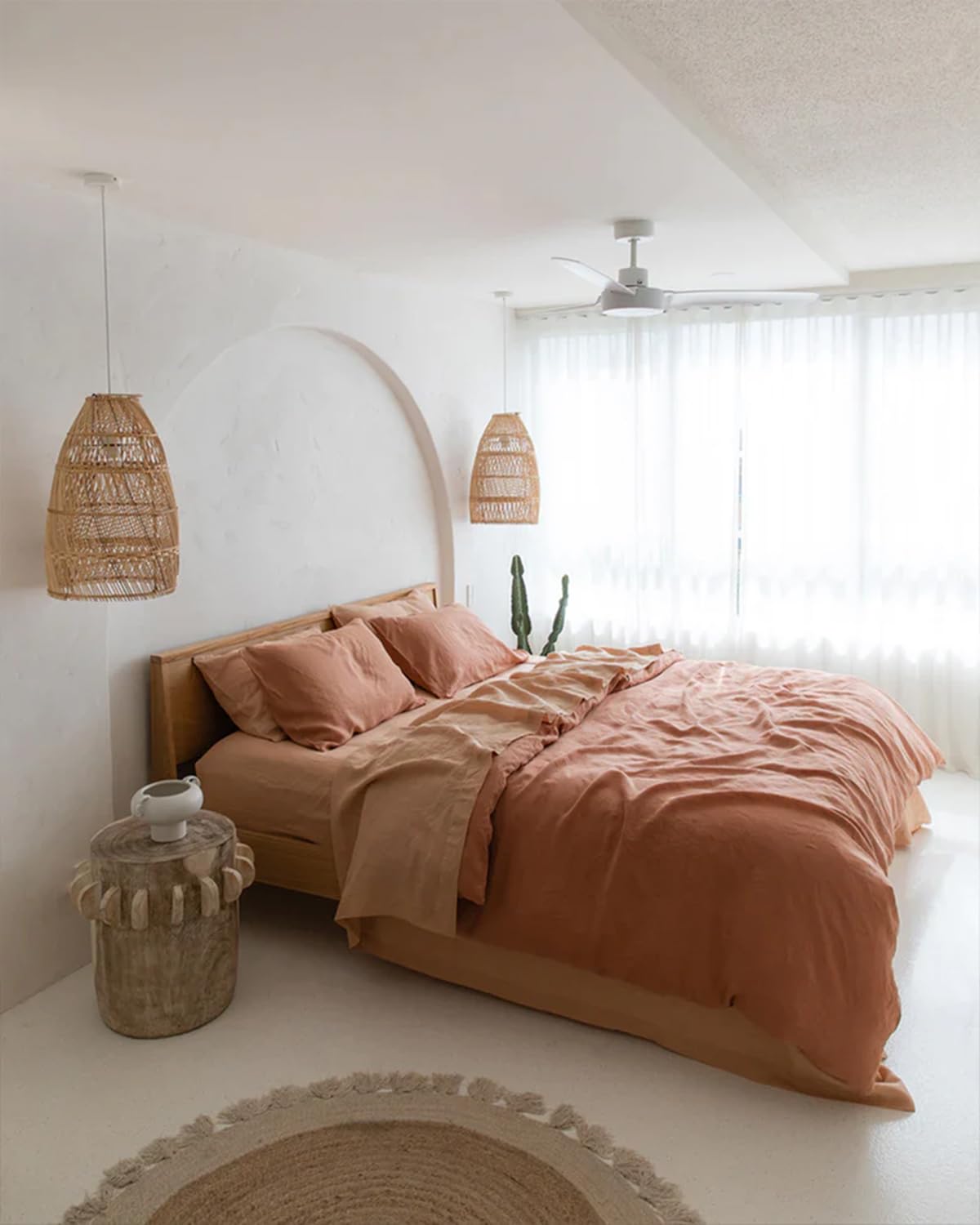 Bed Threads - Linen Duvet Cover - 100% French Flax Linen - 170 GSM - Luxury Duvet Cover - Eco-Friendly - Breathable, Durable & Soft - With Button Closures - Machine Washable - King/Cali King -Hazelnut