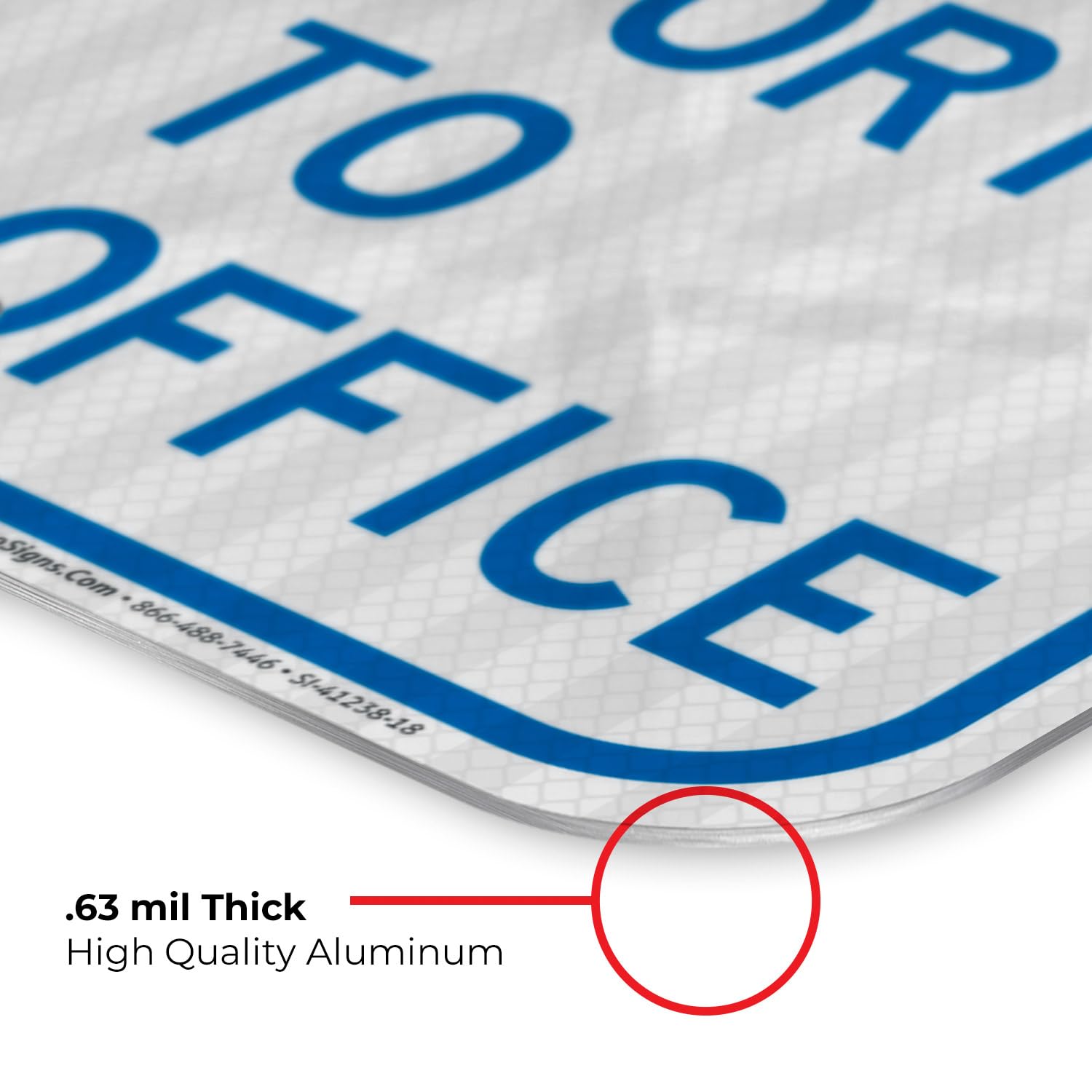 Vendors & Visitors Report to Main Office Sign, 12x18 Inches, 3M EGP Reflective .063 Aluminum, Fade Resistant, Easy Mounting, Indoor/Outdoor Use, Made in USA