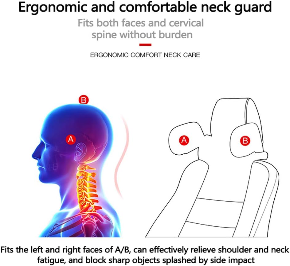 Car Seat Headrest Pillow,Car Neck Support Pillow, Travel Car Side Pillow,Adjustable Retractable No Odor Easy to Clean Suitable for Adults Kids Elders
