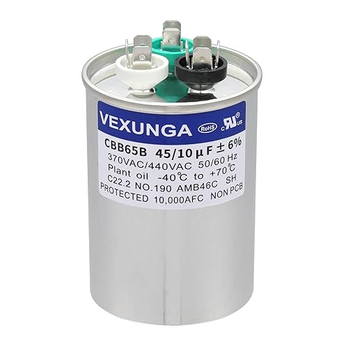 Miniatura 61 de 55/5 uF 55+5 MFD 370VAC o 440VAC Condensador de A/C Redondo de Arranque de Doble Funcionamiento CBB65 CBB65B Condensadores de Aire Acondicionado