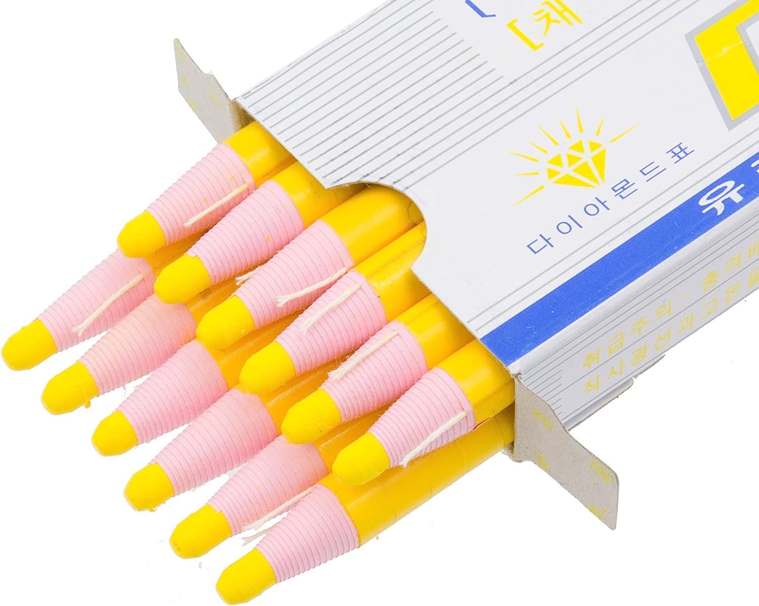 Peel-Off Yellow Grease Pencils/China Marker/wax pencil for Glass, Cellophane, Vinyl, Metal, Etc. (12 Pencils)