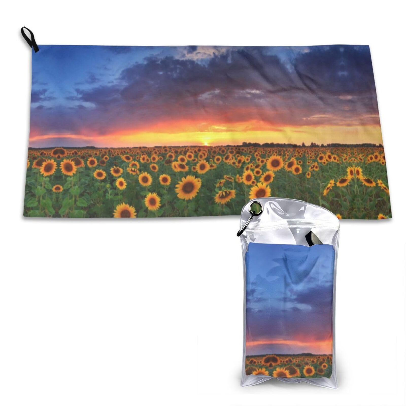 Sunflowers On The Sunset Print Cooling Towel, Gym Towel,Cooling Towels For Neck, Soft Breathable Travel Cool Towel,Sports Towels For Gym,Camping