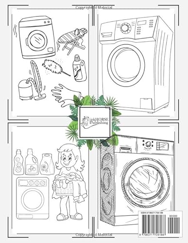 Washing Machine Coloring Book for Kids Ages 3-8: Fun Coloring Pages with 35 Unique Designs for All L