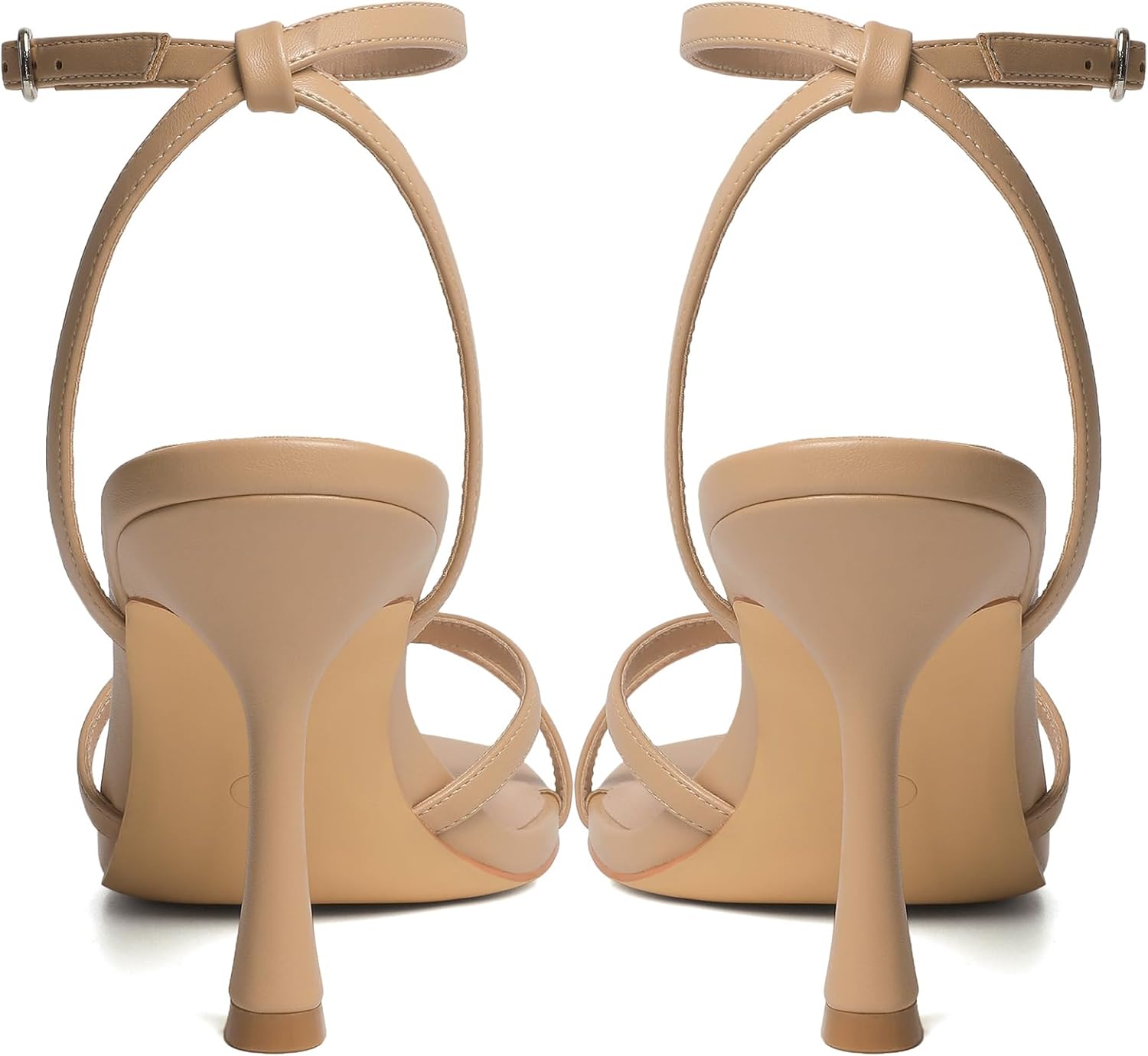 Mostrin Strappy Heels for Women Lace Up Ankle Strap Round Open Toe Stiletto High Heels Women's Heeled Sandals for Prom, Party, Daily - Image 7