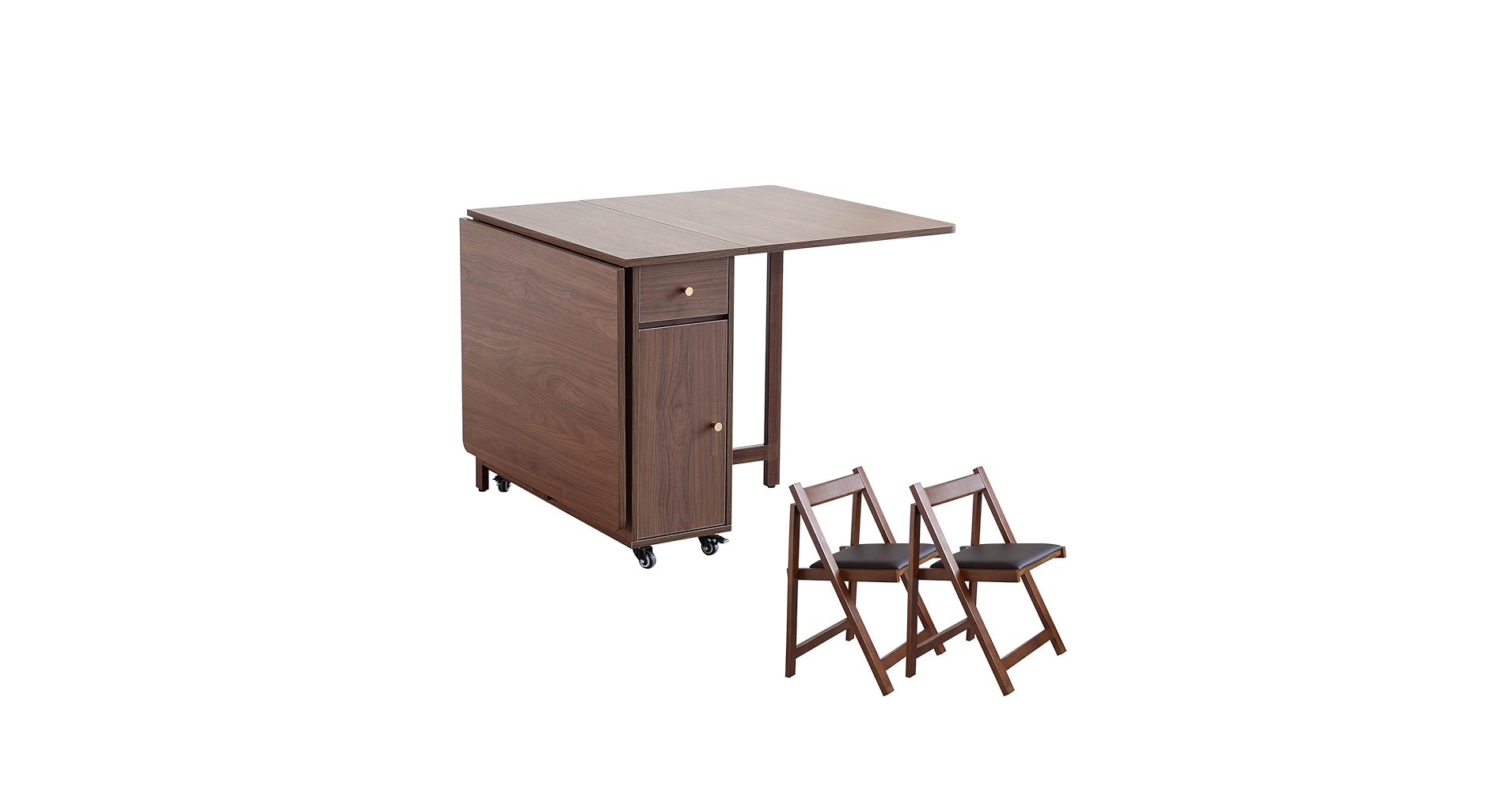 Amazon.com - COMUHOME Walnut Drop Leaf Folding Dining Table