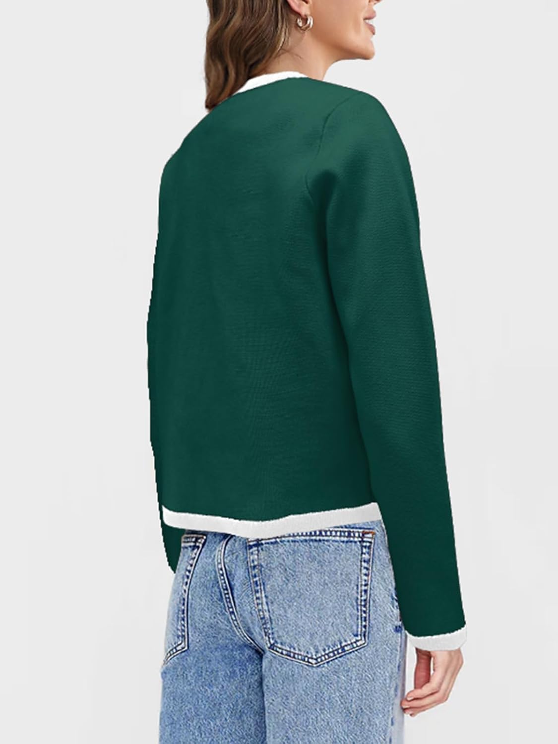 SuperPrity Cardigan Sweaters for Women Long Sleeve Button Down Cropped Knit Coat Jacket with Pocket 2024 Fashion Fall Outfits - Image 3