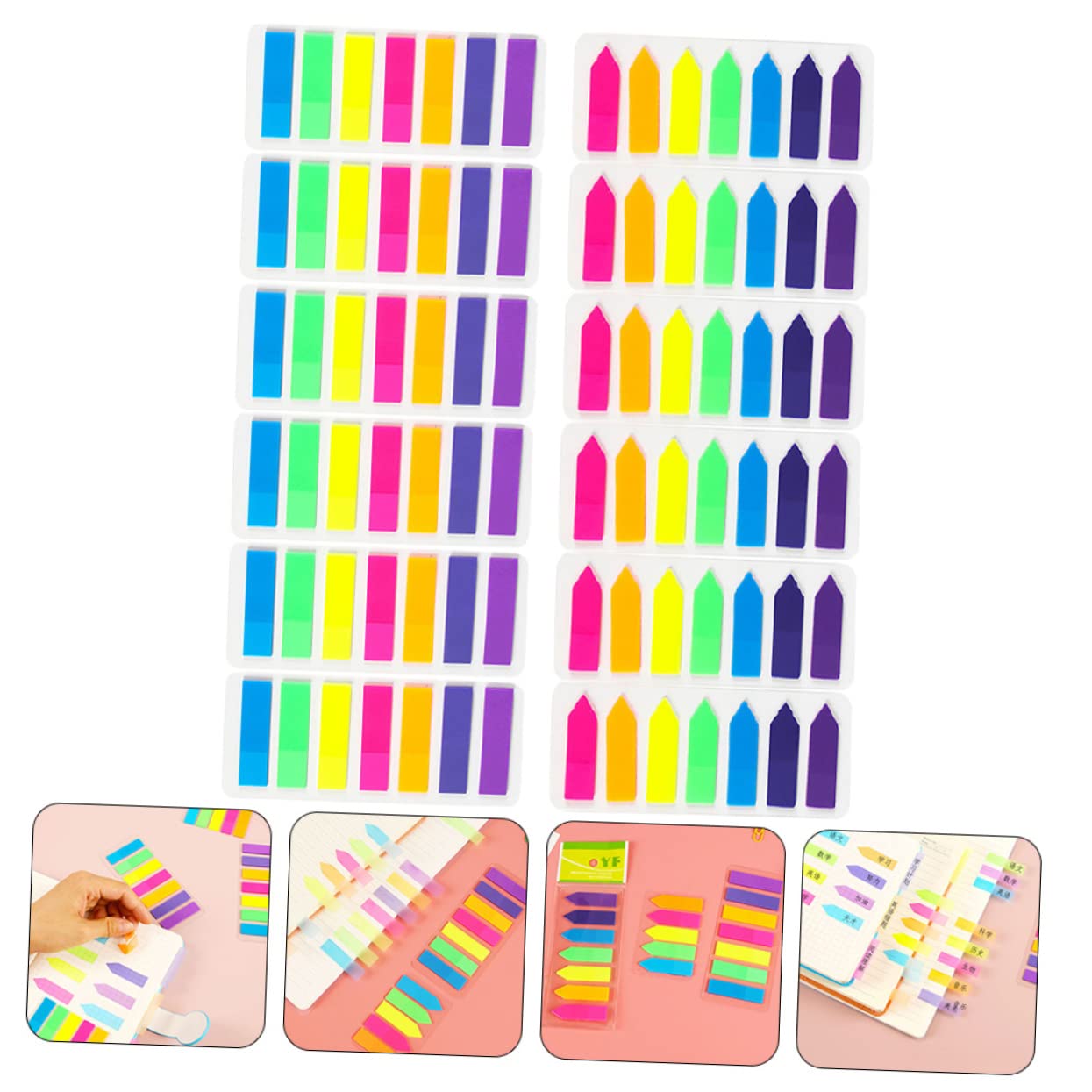 HOMSFOU 36 Juegos De Pestañas De Índice De Página Kit De Suministros Para Para Anotaciones Papelería Adhesiva Marcadores Fluorescentes Marcadores De Página De Libro Pegatinas