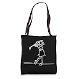 Golf With Line Art Drawing Golfer Tote Bag
