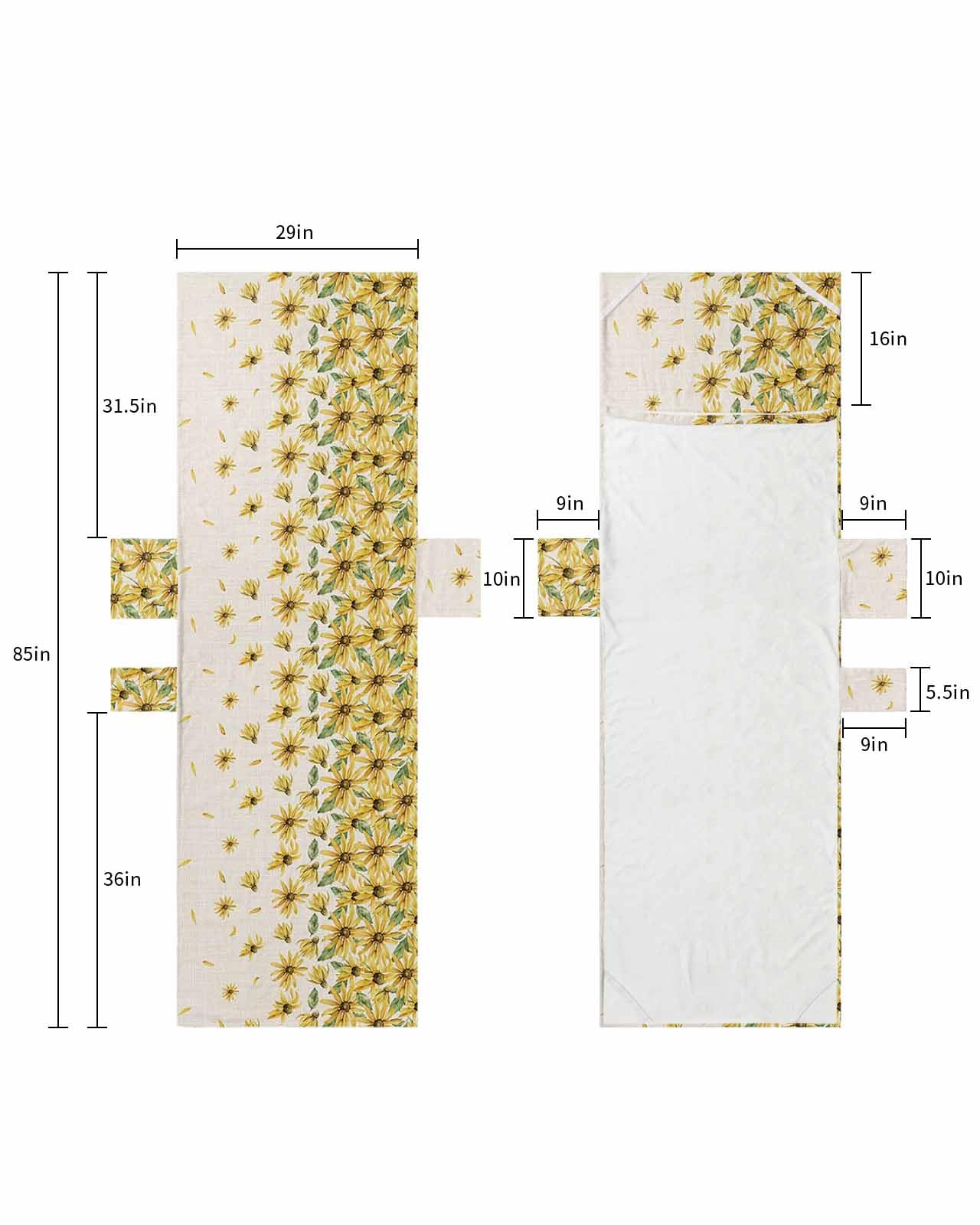 Daisy Sunflower Beach Pool Patio Lounge Chaise Chair Cover Towel with Pockets,Absorbent&Quick Dry Microfiber Towel Cover Bag Summer Travel Accessories for Sunbathing Ombre Yellow Floral Rustic Burlap