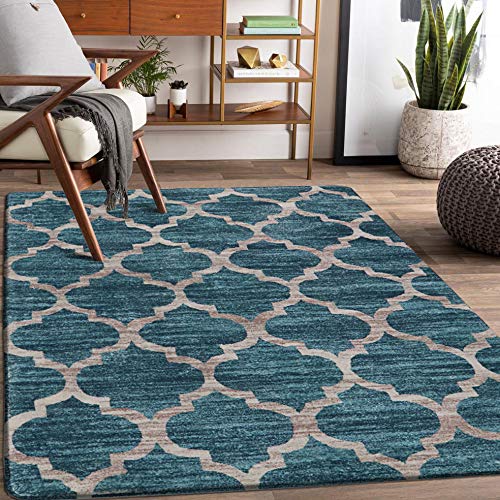 Lahome Moroccan Area Rug - 4’ X 6’ Faux Wool Non-Slip Area Rug ...