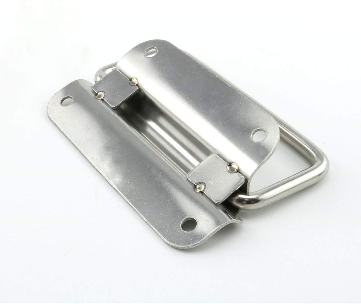 2pcs 4 Inch Pull Ring Handle 304 Stainless Steel Foldable Boat Hatch Latch Cabinet Lifting Ring Pull Handle