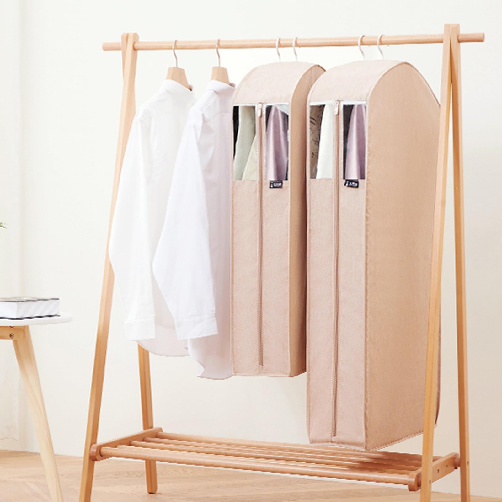 Custodie per Abiti con Finestra Trasparente, Sacchetti per Vestiti Rosa per Appendere i Vestiti, copriabiti con Cerniera, Fondo Chiuso (2 Confezioni)(22.8x6.2x51.1in)