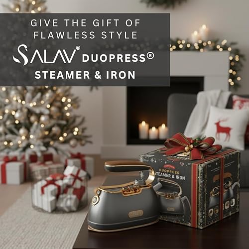Miniatura 2 de SALAV IS-900A - Vaporizador de ropa de mano retro + plancha, placa de vapor de cerámica, 1000 vatios de vapor, elimina las arrugas en la ropa