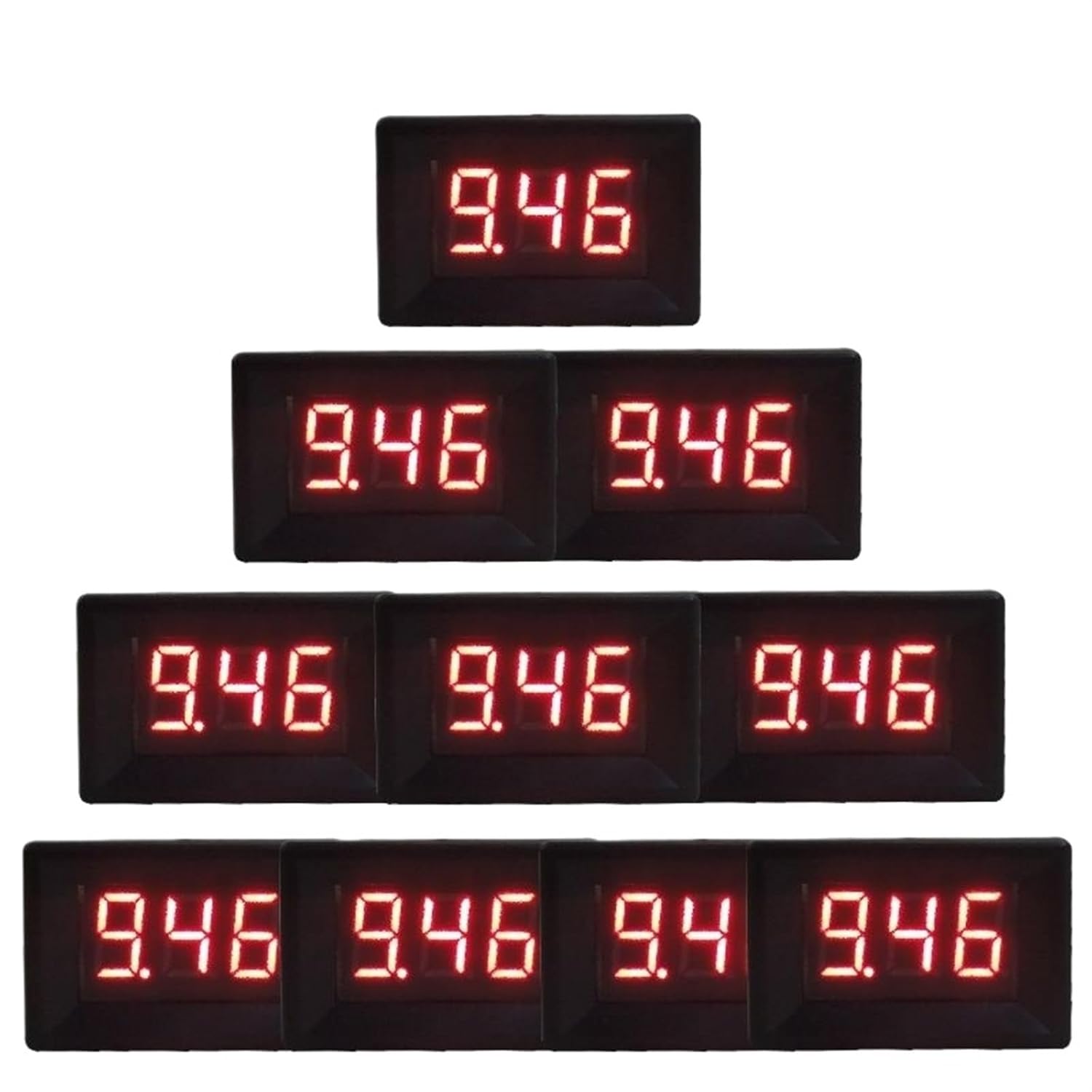 10pcs LED Volt Panel Meter DC Voltmeter DC 0-10V Mini Voltage Meter Red LED 0.36'' Digital Voltage Gauge Voltage Monitor Tester