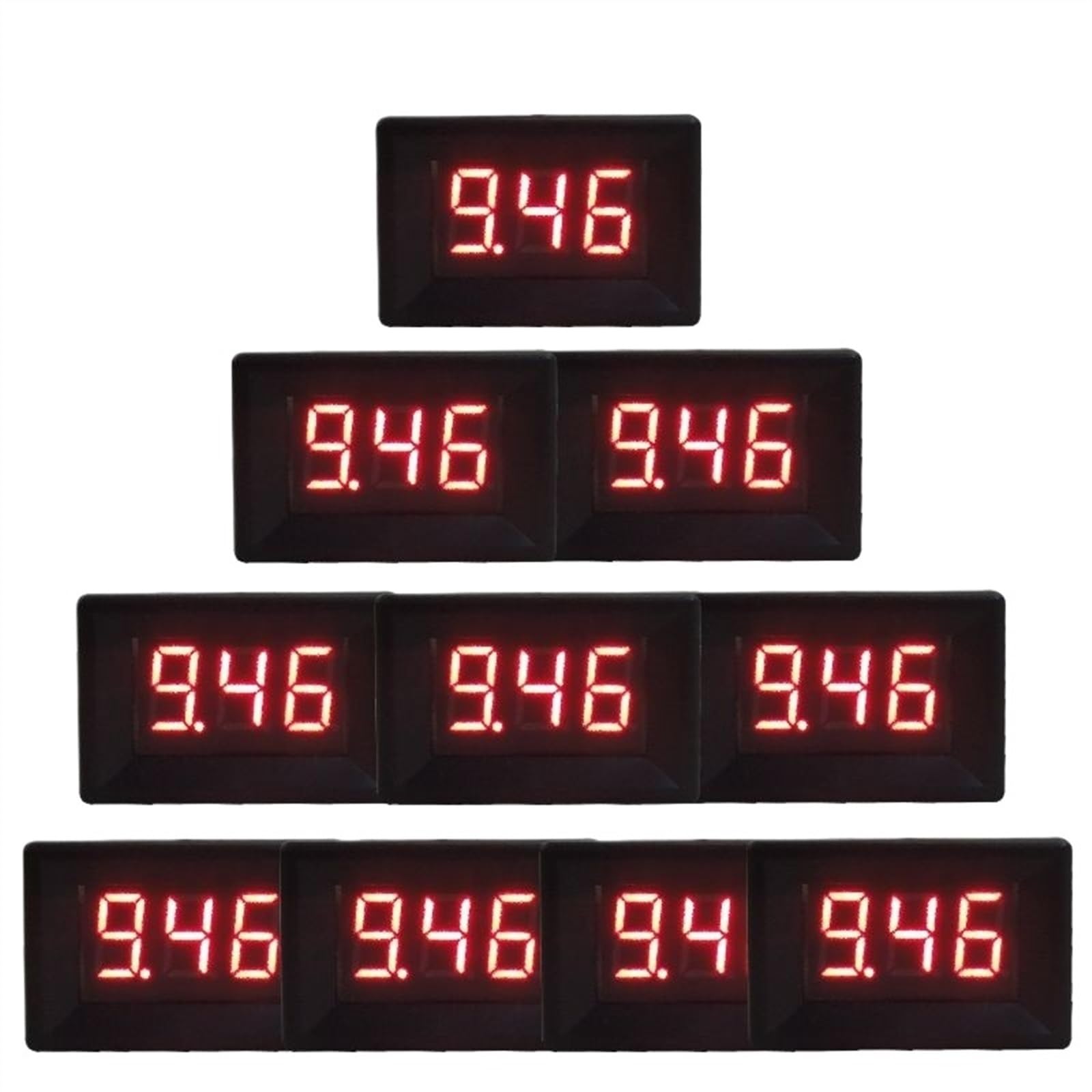 10 Uds. Medidor de Panel de voltios LED voltímetro CC 0-10V medidor de voltaje LED rojo 0,36 ''medidor de voltaje Digital probador de Monitor de voltaje