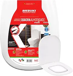 Tampa de Vaso Assento Almofadado Retangular Para Bacia Vogue Plus Deca 1.6gpf 6.0lpf (Branco)