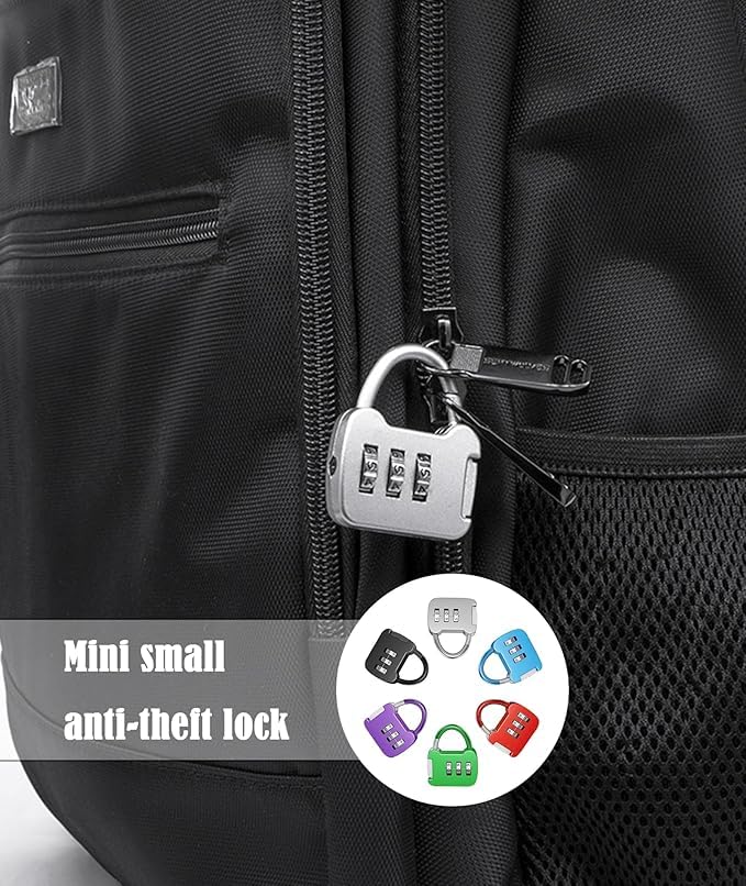 Image of QUIRA 3-Digit Combination Padlock,Security Lock, Resettable Code for Gym Lockers and Luggage (Red)