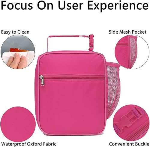 Miniatura 4 de Lonchera con aislamiento para mujeres, niñas, adolescentes, bolsa grande con aislamiento térmico para niños, grande, reutilizable, linda, bolsa