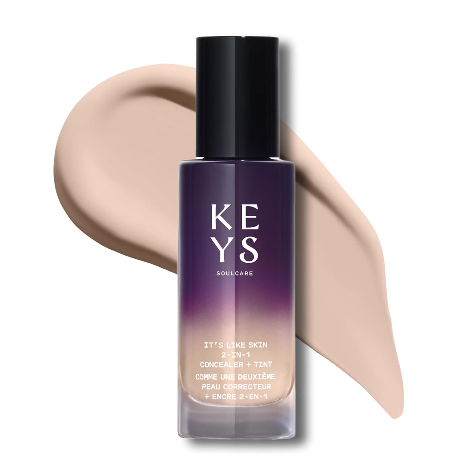 Keys Soulcare It's Like Skin 2-In-1 Concealer + Tint, Buildable Light-to-Medium Coverage Brightens & Blurs with Niacinamide & Squalane for Radiant Skin, Vegan, Cruelty-Free