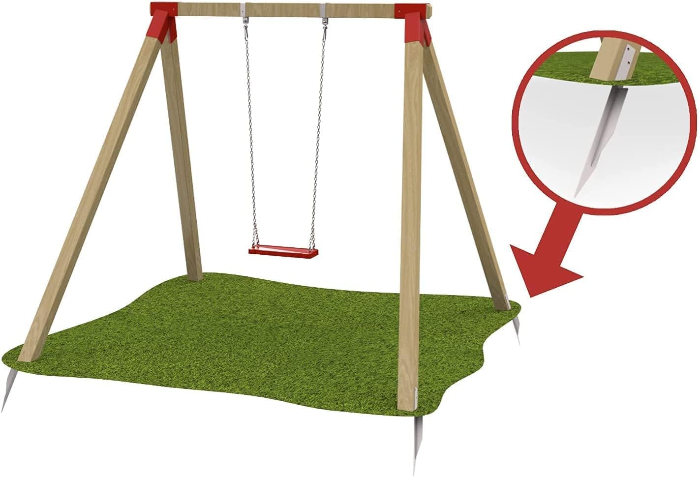 TRIBECCO® Lot de 4 ancrages au sol pour balançoire, stabilisation, ancrages de terre pour maisons de jeux, tours de jeu, balançoires, etc.