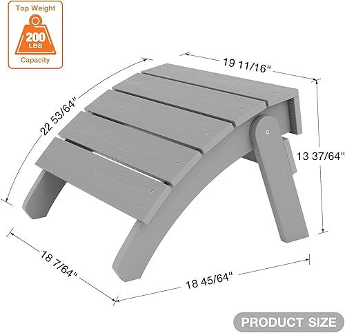 Miniatura 2 de YEFU Adirondack - Juego de 4 otomanas Adirondack, reposapiés de patio, reposapiés plegable Adirondack, resistente a la intemperie para silla
