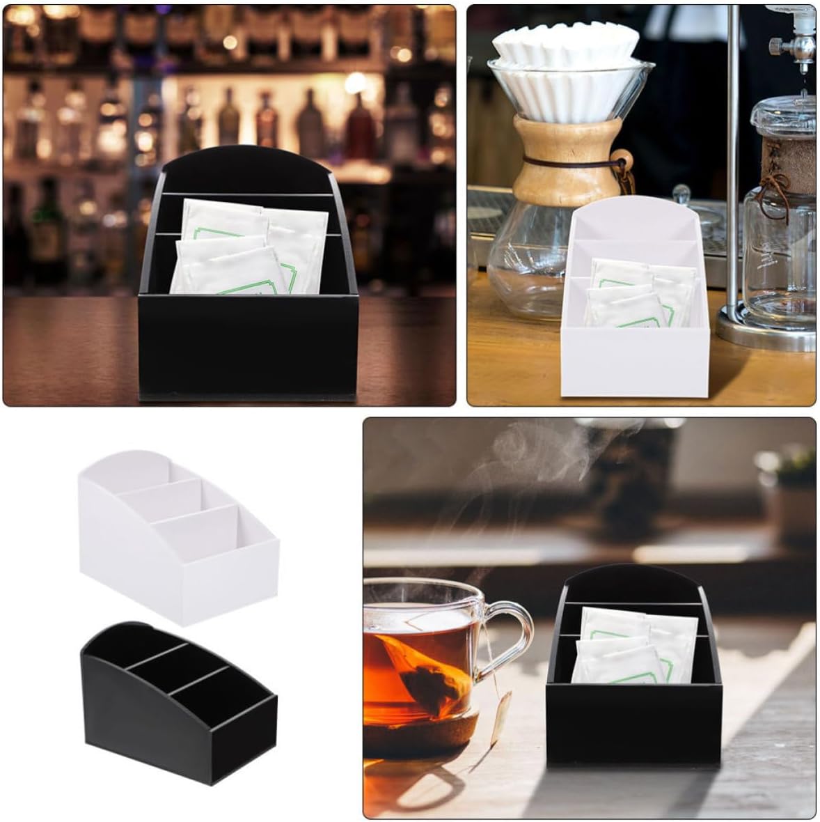Acrylic Sugar Packet Holder 2 Pack for Coffee Bar Counter