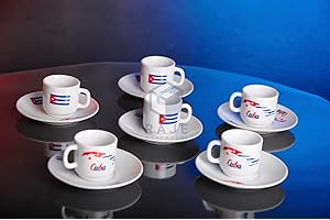 Cuban Flag Espresso Cup Set, 12-Piece Set