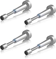 Vista 19 de Tope de puerta ajustable, tope de puerta de aluminio de 3.07 a 4.45 pulgadas para parte inferior de la puerta, tope de puerta negro mate para pared