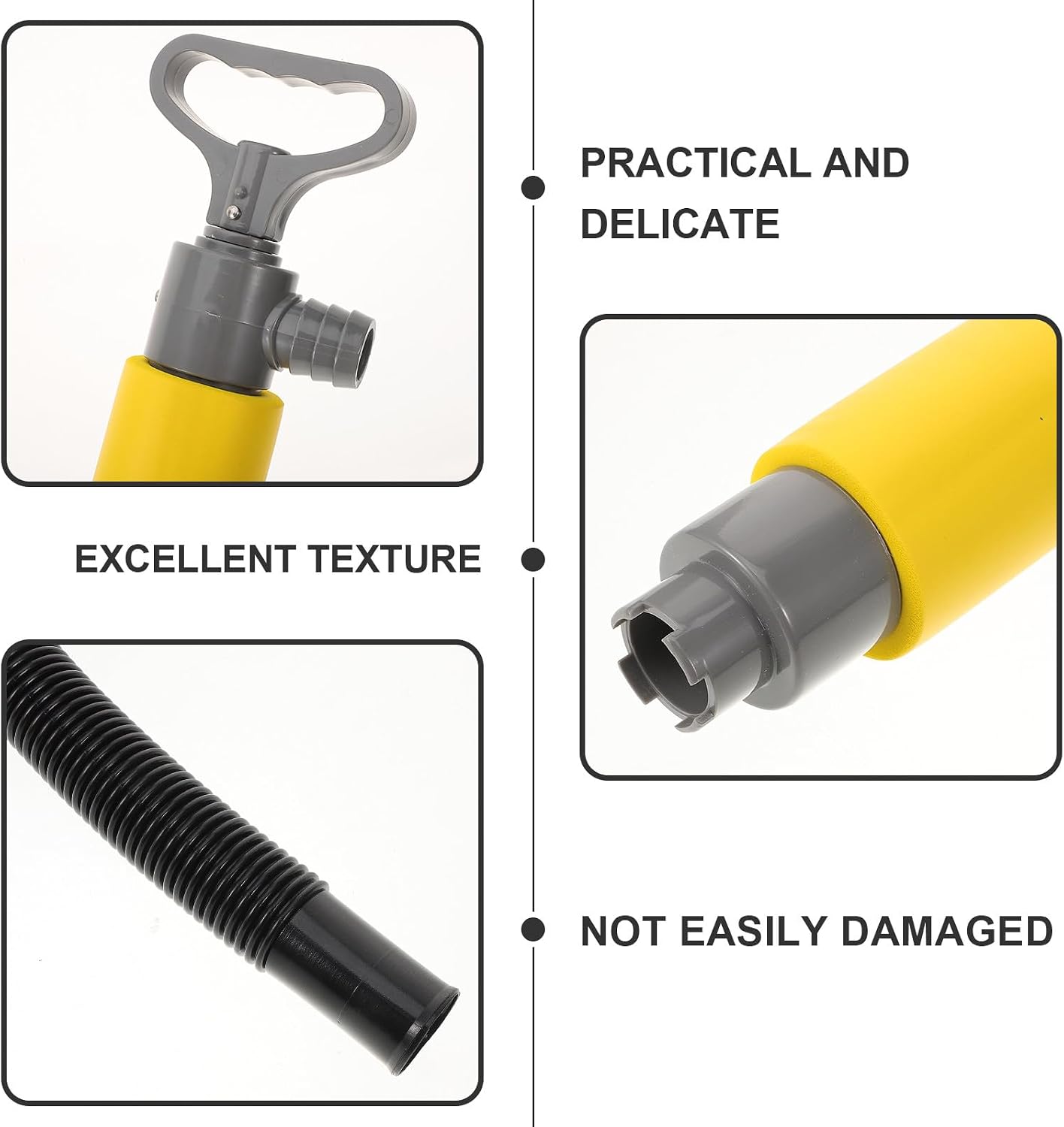 VICASKY Portable Kayak Bilge Pump Hand Water Pump Small Manual Canoe Accessory Yellow Lightweight for Kayak Supply and Boating Drainage
