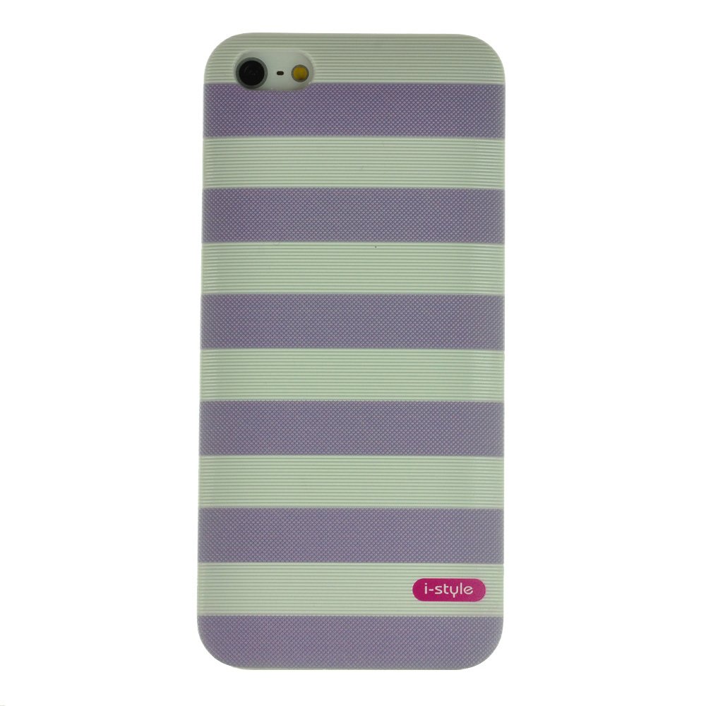 Smartist Softbank au iPhone 5 Back Cover Stripe CASE CASEIH5-BackCoverStripe-PP [iPhone 5 compatible back cover stripe slim stylish smartphone case] Purple purple purple (japan import)