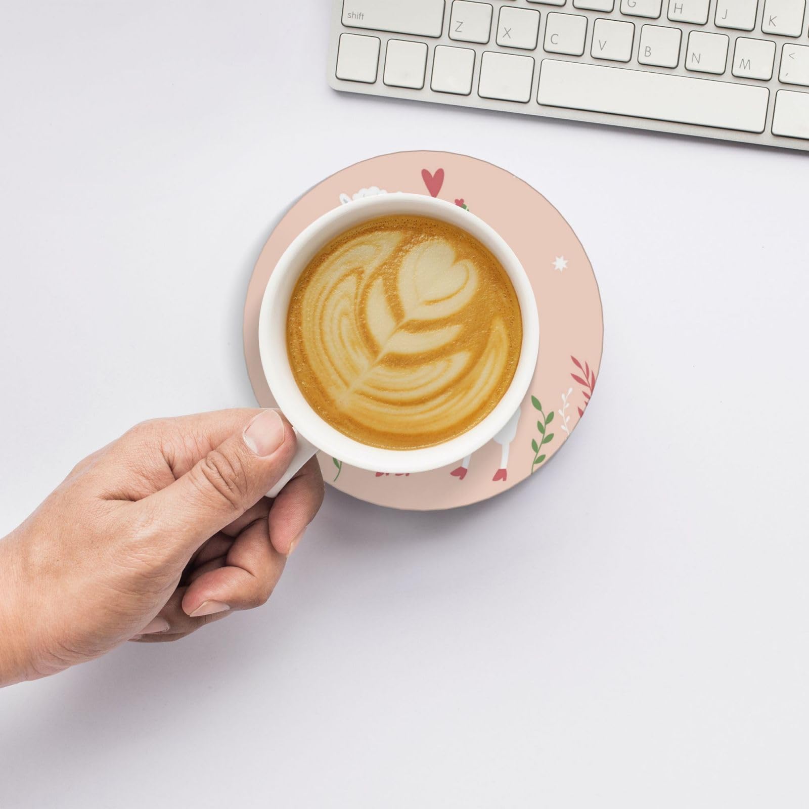 Simpatico sottobicchiere in ceramica stampato a mano con lama disegnato a mano set di 4 sottobicchieri decorativi