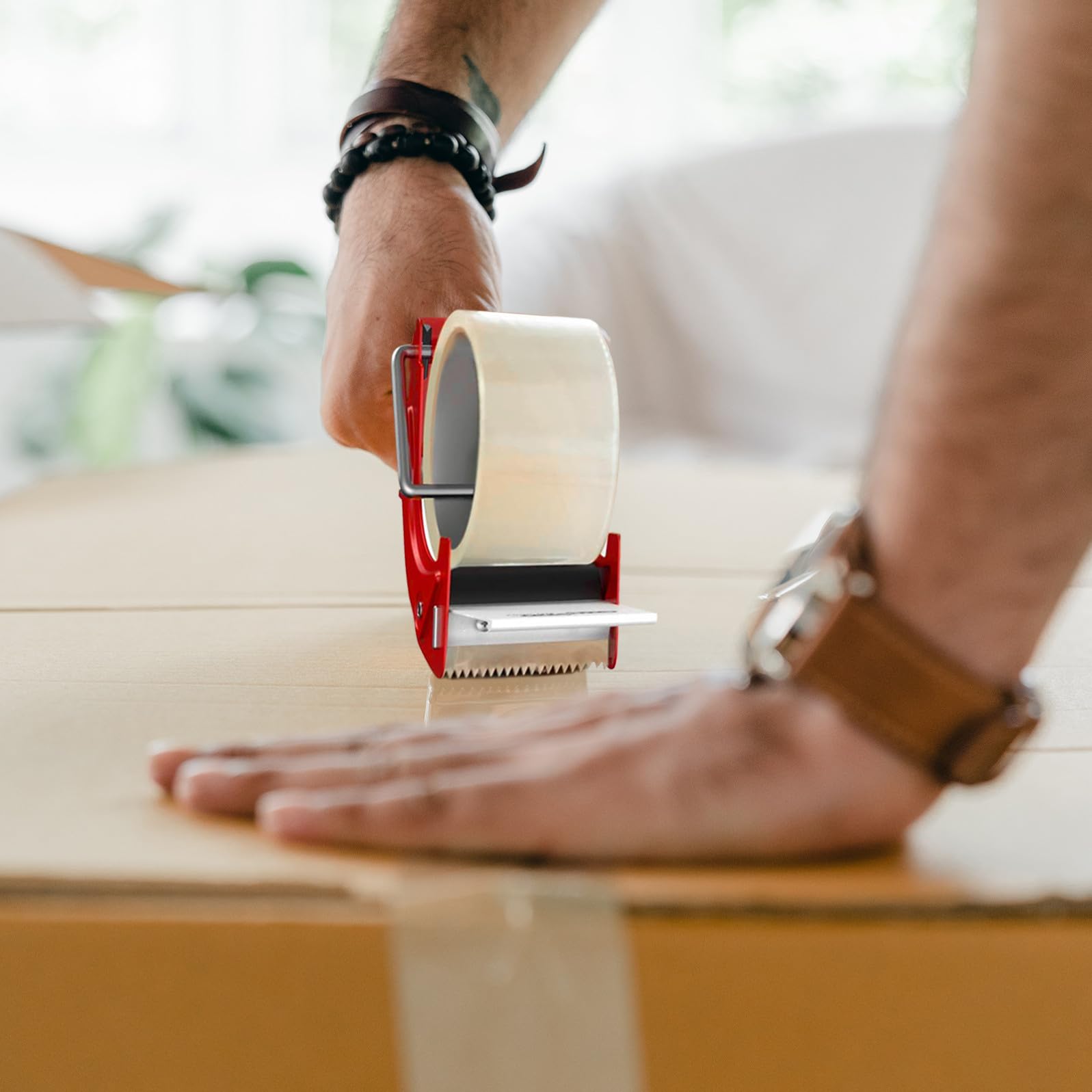 ARTIBETTER 2 Stck. Leichter Tragbarer Metall Klebebandabroller mit Ergonomischem Griff und Integriertem Cutter für Einfaches Verpacken und Abrollen Geeignet für Verpackungskartons und