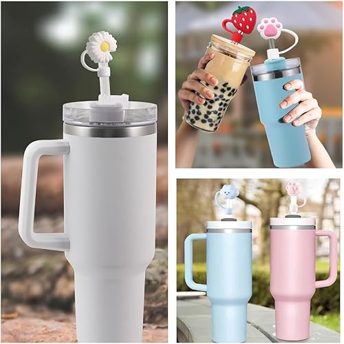 Miniatura 5 de Stanley - 6 fundas grandes de punta de paja de 0.394 in compatibles con vasos Stanley de 30 y 40 onzas, de silicona de grado alimenticio,