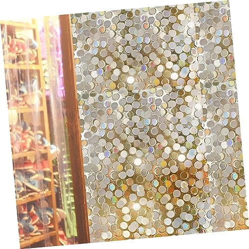 Vinilo decorativo para ventana con diseño de lentejuelas doradas miniatura 3