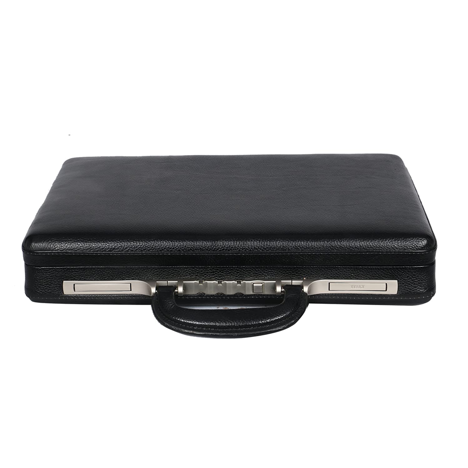 obani Black Leather Document Briefcase | Office Suitcase Bag | Document Storage Breifcase | Travel Briefcase | Dimensions: 43.18cm x 7.62cm x 31.75cm (L x W x H)-picture-10