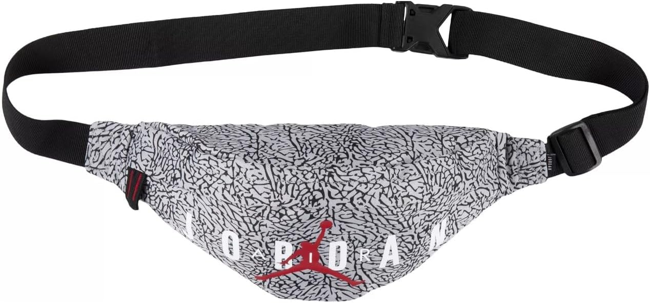 NIKE unisex-adult Heritage Hip Pack Bag, Black/Black/White, Misc (Cement)