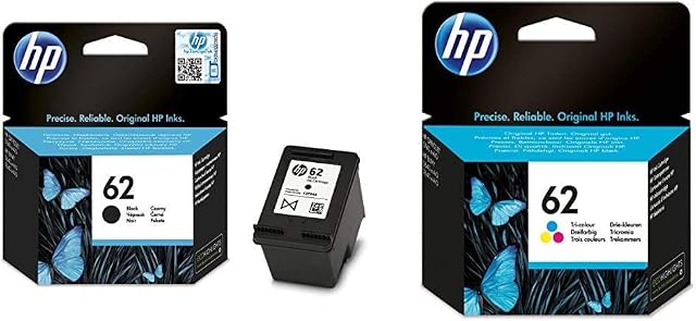 HP C2P04AE, C2P06AE 62 Original Ink Cartridges, Black and Tri-colour, Bundle, Pack of 2