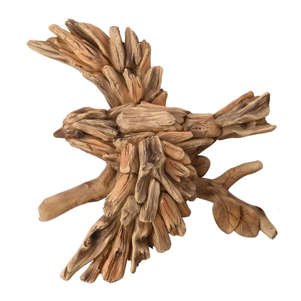 Widdop and Co. - Naturecraft - Collection Driftwood - Statue/Figurine/Ornement décoratif mural en effet bois d'oiseau en vol - Articles ménagers pour les amoureux des animaux et les passionnés de la