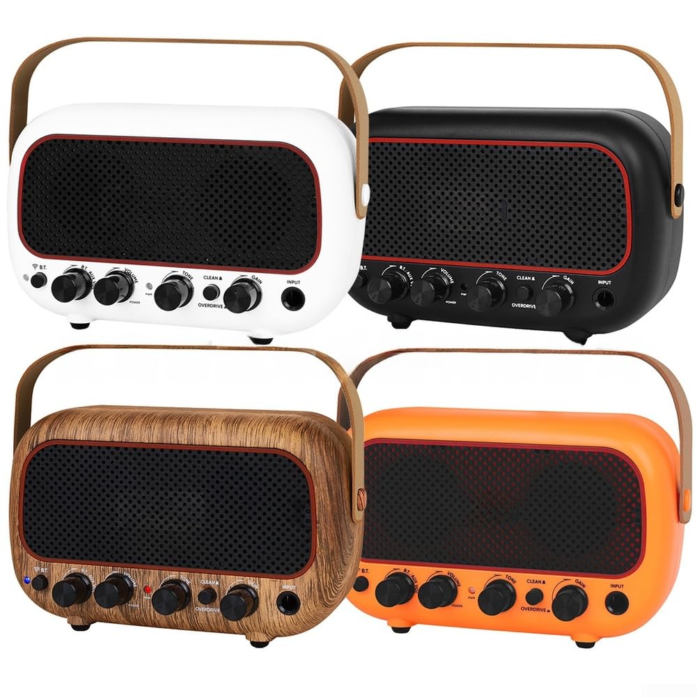 Tragbarer Lautsprecher, 5 W, Dual-Treiber, kabellos, für Mini-Soundsystem für Gitarre, Reisen, Camping, wasserdicht, IPX7, kompaktes Design, Braun